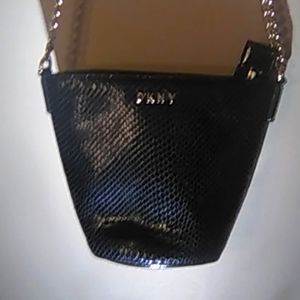 DKNY black leather purse
